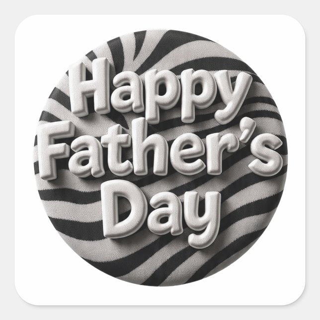 Pegatina Cuadrada Feliz día del padre (Anverso)