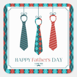 Pegatina Cuadrada Feliz Día del Padre