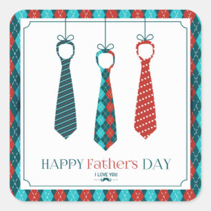 Pegatina Cuadrada Feliz Día del Padre