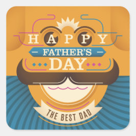 Pegatina Cuadrada Feliz Día del Padre