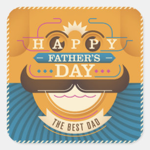 Pegatina Cuadrada Feliz Día del Padre