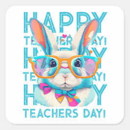 Pegatina Cuadrada ¡Feliz día del profesor!
