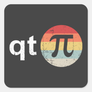 Pegatina Cuadrada Feliz Día Pi Cutie Pi