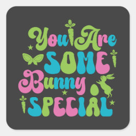 Pegatina Cuadrada Feliz Eggster. Egg Hunter