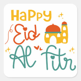 Pegatina Cuadrada Feliz Eid