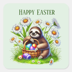 Pegatina Cuadrada Feliz feriado de Pascua