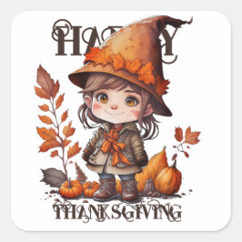 PEGATINA CUADRADA ¡FELIZ GRACIAS!