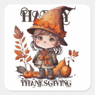 PEGATINA CUADRADA ¡FELIZ GRACIAS!