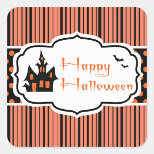 Pegatina Cuadrada Feliz Halloween
