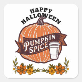 Pegatina Cuadrada Feliz Halloween