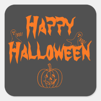 Pegatina Cuadrada Feliz Halloween