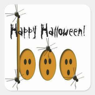 Pegatina Cuadrada Feliz Halloween