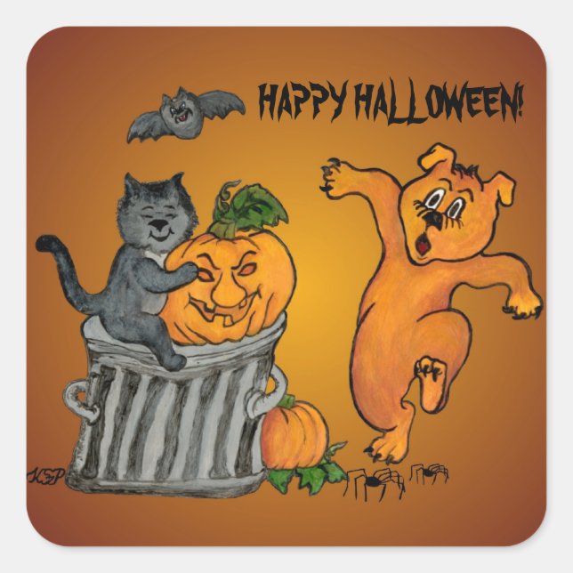 Pegatina Cuadrada ¡Feliz Halloween! 5 (Anverso)