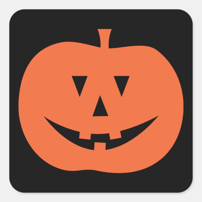 Pegatina Cuadrada Feliz Halloween | Cute Jack O Lantern (Anverso)
