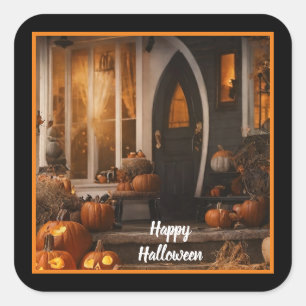 Pegatina Cuadrada Feliz Halloween Home Collection
