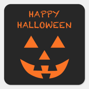 Pegatina Cuadrada Feliz Halloween Jack O’ Lantern Fun Halloween