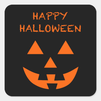 Pegatina Cuadrada Feliz Halloween Jack O’ Lantern Fun Halloween