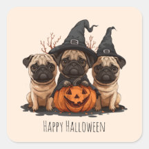 Feliz Halloween Pugs Jack O Lanterns