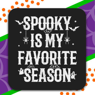 Pegatina Cuadrada Feliz Halloween Spookin Season Funny Halloween