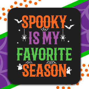 Pegatina Cuadrada Feliz Halloween Spookin Season Funny Halloween