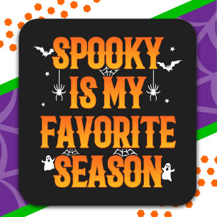 Pegatina Cuadrada Feliz Halloween Spookin Season Funny Halloween