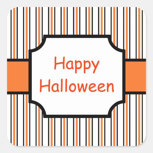 Pegatina Cuadrada Feliz Halloween Stickers (Anverso)