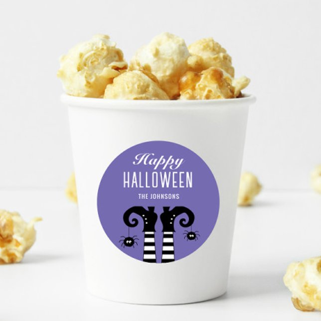Pegatina Cuadrada Feliz Halloween Witch Fez Purple (Subido por el creador)