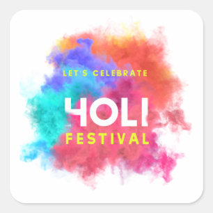Pegatina Cuadrada Feliz Holi
