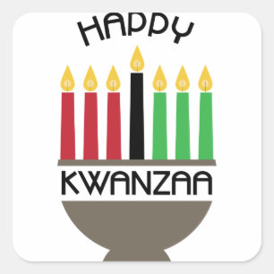 Pegatina Cuadrada Feliz Kwanzaa