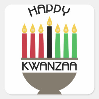 Pegatina Cuadrada Feliz Kwanzaa