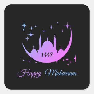 Pegatina Cuadrada feliz muharram 1447
