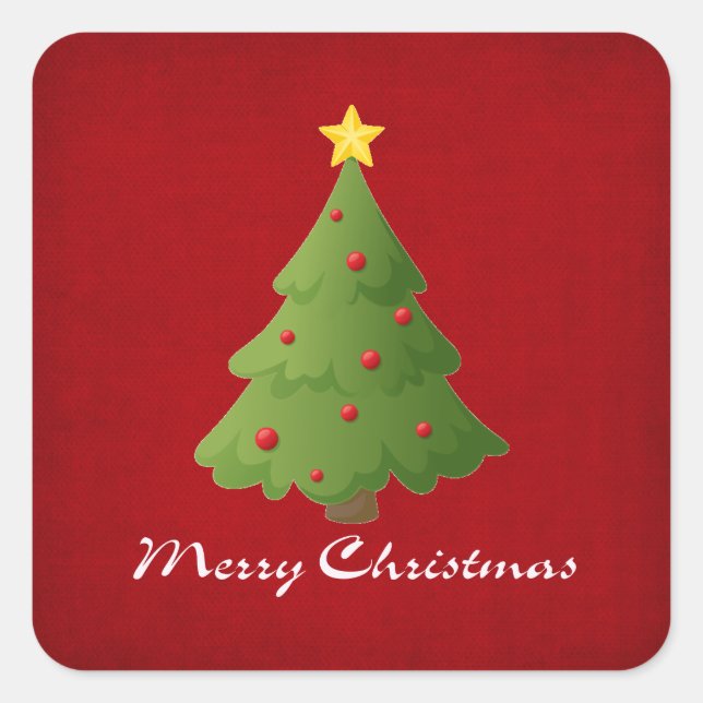 Pegatina Cuadrada Feliz Navidad (Anverso)