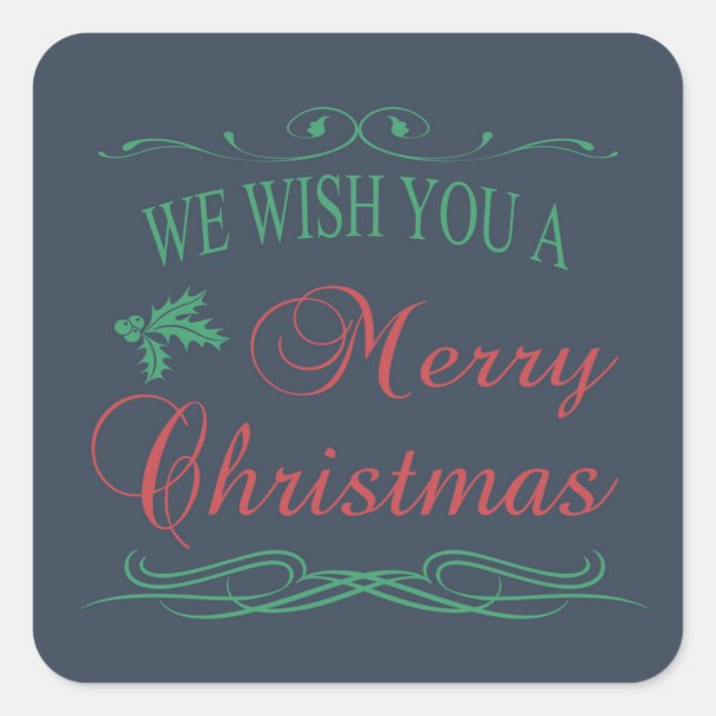 Pegatina Cuadrada Feliz Navidad (Anverso)