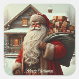 Pegatina Cuadrada Feliz Navidad