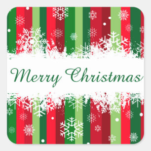 Pegatina Cuadrada Feliz Navidad