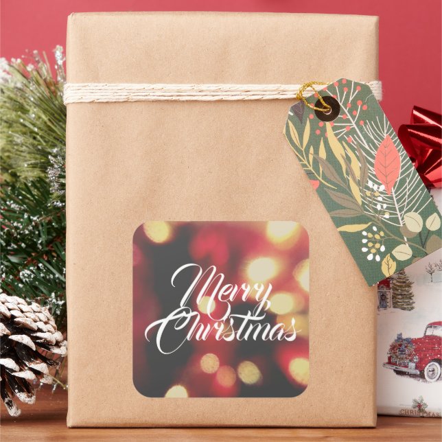 Pegatina Cuadrada Feliz Navidad (Vacaciones)