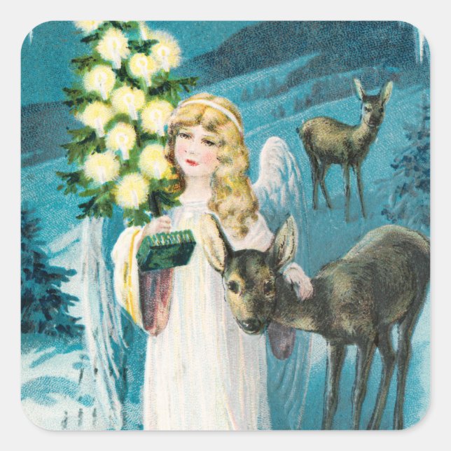 Pegatina Cuadrada Feliz Navidad (Anverso)