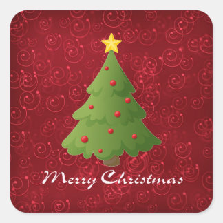 Pegatina Cuadrada Feliz Navidad
