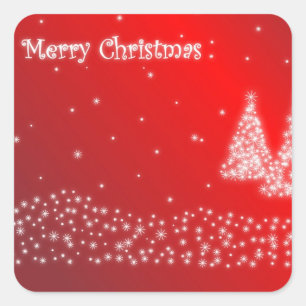 Pegatina Cuadrada Feliz Navidad