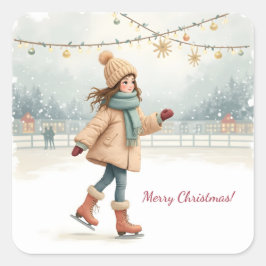 Pegatina Cuadrada ¡Feliz Navidad!