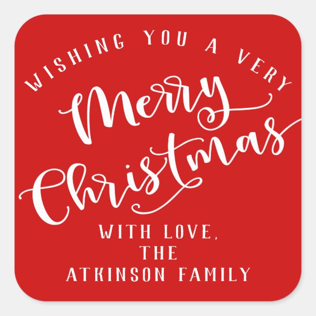 Pegatina Cuadrada Feliz Navidad (Anverso)
