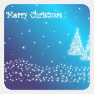 Pegatina Cuadrada Feliz Navidad