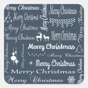 Pegatina Cuadrada Feliz Navidad