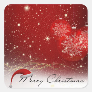 Pegatina Cuadrada Feliz Navidad