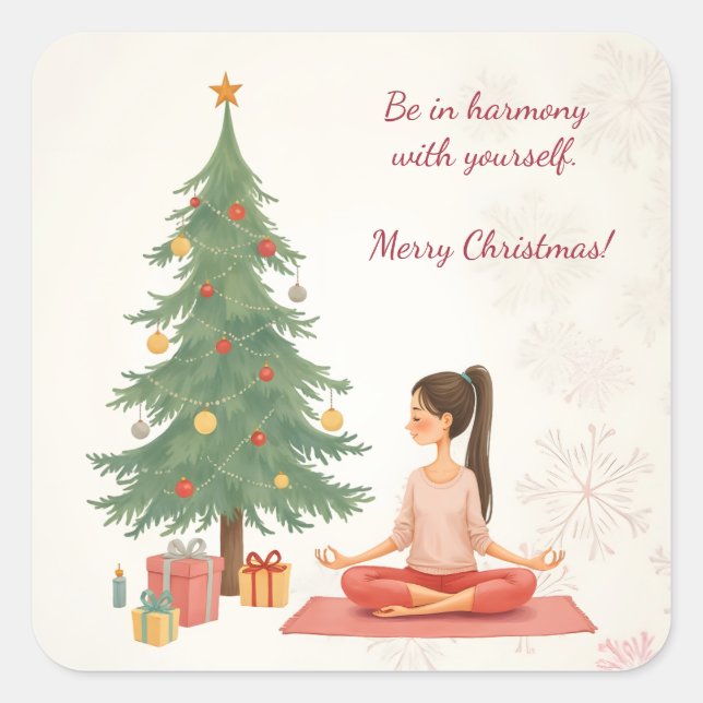 Pegatina Cuadrada ¡Feliz Navidad! (Anverso)
