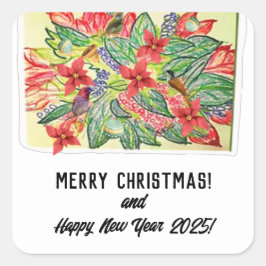 Pegatina Cuadrada ¡Feliz Navidad!