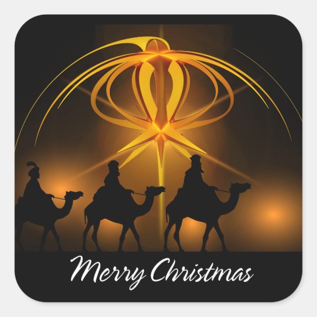 Pegatina Cuadrada Feliz Navidad 92 (Anverso)