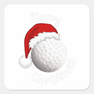 Pegatina Cuadrada Feliz Navidad a todos los aficionados al golf