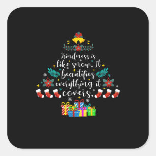 Pegatina Cuadrada Feliz Navidad Amabilidad Como Nieve