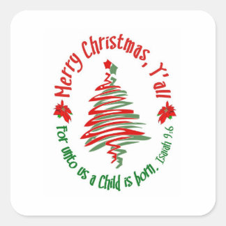 Pegatina Cuadrada Feliz Navidad Año 2
